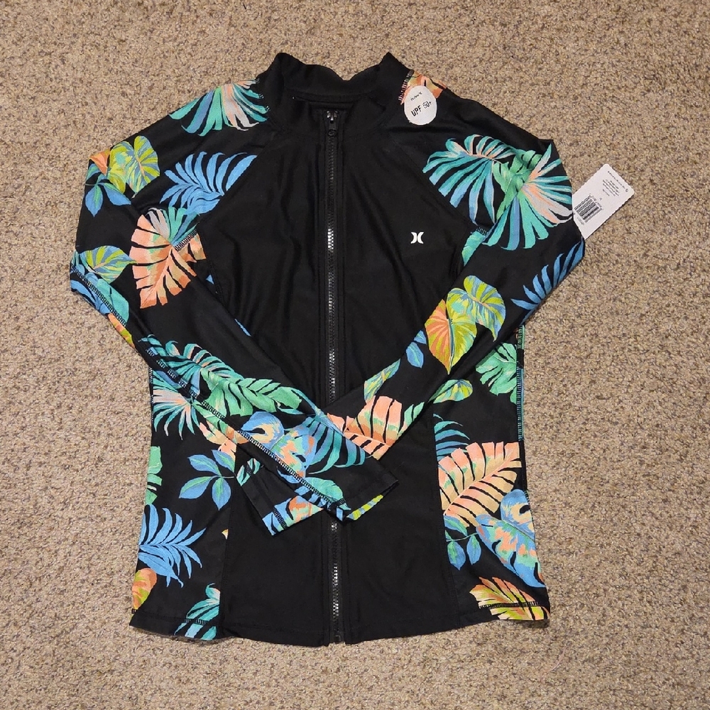 Hurley Black Jacket with Floral Design